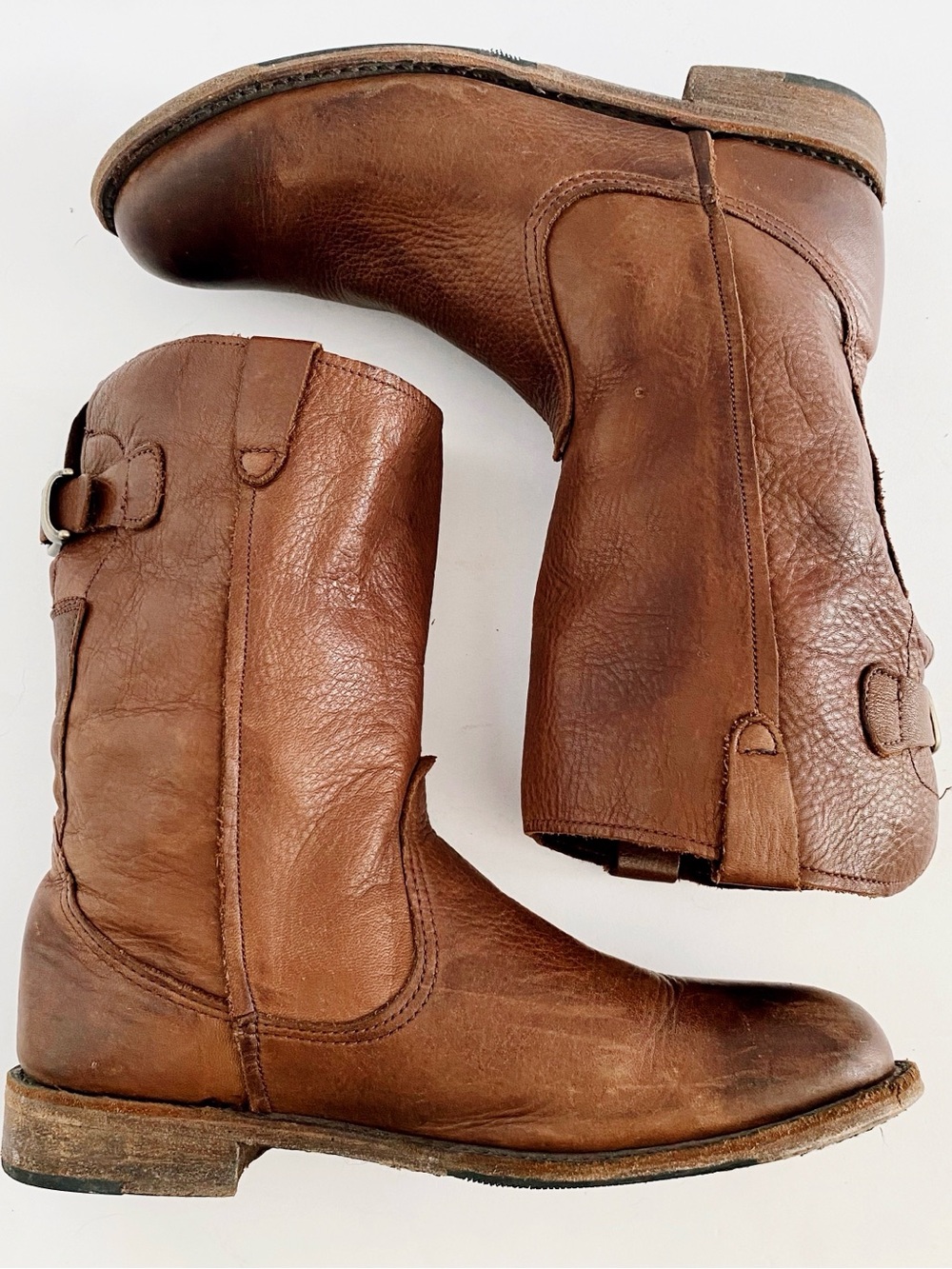 BROOKS BROTHERS Brown Leather Pull On Boots with Limited Edition Tote